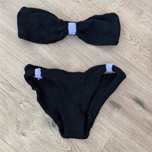 Women’s Hunza G black and lilac bikini